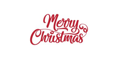 Merry Christmas red hand lettering inscription to winter holiday design. Creative typography for Holiday Greeting Gift Poster. Calligraphy Font style Banner  Vector Illustrator