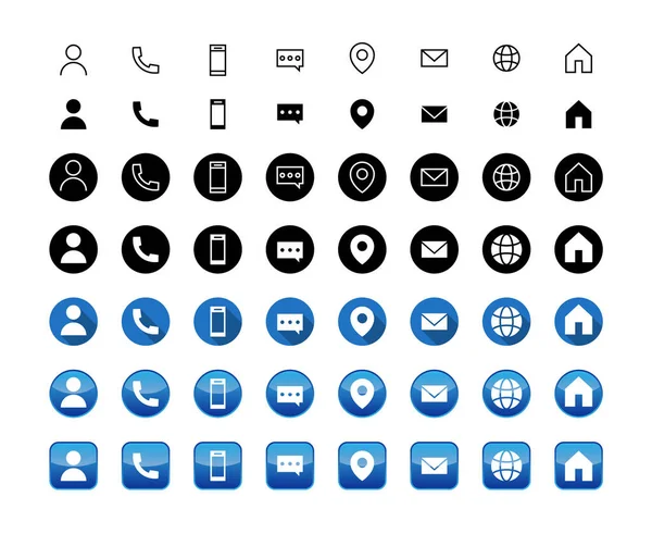 Стиль Контактная Информация Значок Векторном Формате Значков Icons Business Management — стоковый вектор