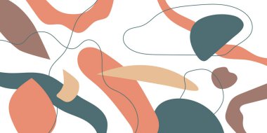 Popüler bir tarzda soyut unsurlara sahip bir kompozisyon. Tasarımın için arka plan. Bir blog ve web sitesi için poster. Moda vektör illüstrasyonu.