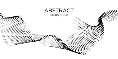 Abstract template background with wave design. Digital frequency track equalizer. Stylized line art background. Black wave with lines created using blend tool. Vector Illustration