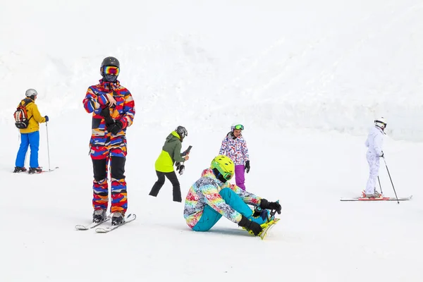 Skisted Arkhyz Åbning Sæsonen Skisportsstedet Rusland Karachay Cherkessia Marts 2021 - Stock-foto