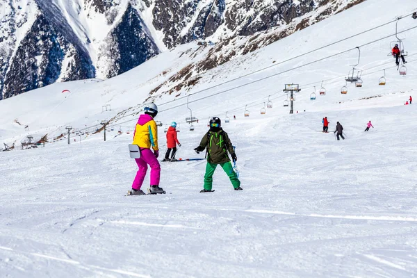 Caucasus Mountains Panoramic View Ski Slope Mountains Belalakaya Sofrudzhu Sulakhat — Stock Photo, Image