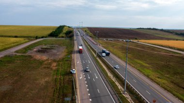 Yüksek hızlı otoyol, paralı yol, hava manzarası, Moskova-Sochi otoyolu, Don-M4 otoyolu.