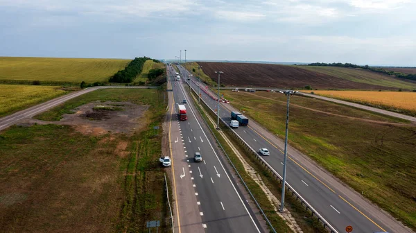 Autostrada Dużych Prędkości Płatna Droga Widok Powietrza Autostrada Moskwa Soczi — Zdjęcie stockowe