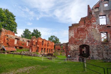 South Insterburg castle wall - the Order's castle of the XIV century in the city of Chernyakhovsk, Kaliningrad region
