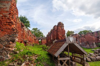 South Insterburg castle wall - the Order's castle of the XIV century in the city of Chernyakhovsk, Kaliningrad region