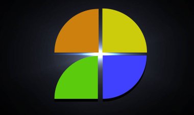 The proportions of the circles alternate colors.