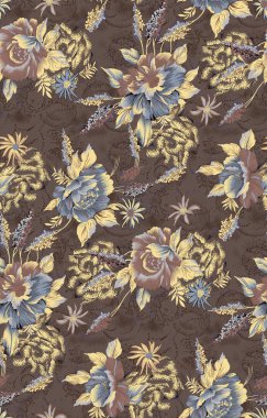 digital textile ornaments, motif, multi mixed patterns for textile print.