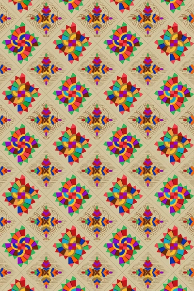 Digital Textile Ornaments Motif Multi Mixed Patterns Textile Print — Foto de Stock