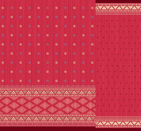 Digital Textile Ornaments Motif Multi Mixed Patterns Textile Print — 스톡 사진