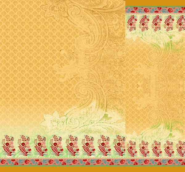 Digital Textile Ornaments Motif Multi Mixed Patterns Textile Print — Foto Stock