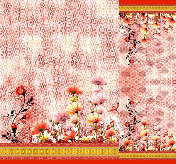 Digital Textile Ornaments Motif Multi Mixed Patterns Textile Print Royalty Free Stock Obrázky