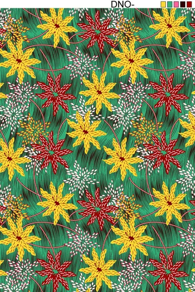 Piękny Wzór Allover Kwiat Wielobarwnego Dopasowania Bezszwowe Tradycyjne Indyjskie Tkaniny — Zdjęcie stockowe