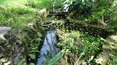 Man made drain at pond