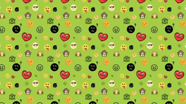 Attractive Classic Emojis Pattern Design Created — 图库矢量图片