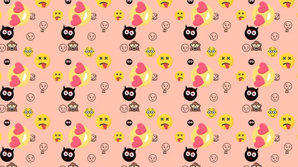 Attractive Classic Emojis Pattern Design Created — 图库矢量图片