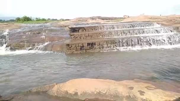 Dies Ist Ein Natürliches Flusswasser Video Eines Indischen Staatswaldes — Stockvideo
