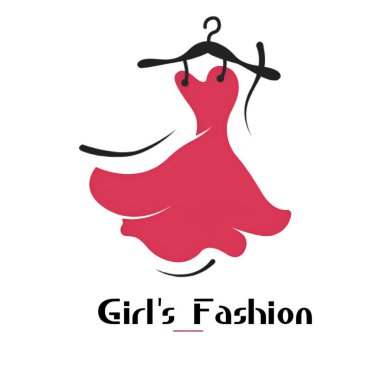 Bu çok çekici, klasik ve göz alıcı bir logo. Kızın moda kıyafetlerini gösteriyor..