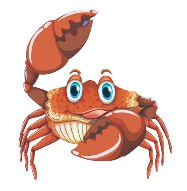 Bu kırmızı renkli Yengeç çizgi filminin çekici ve göz alıcı bir vektör tasarımı..