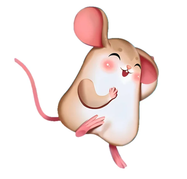 这是一个引人注目的迷人的艺术作品 它是一个笑逐颜开的老鼠图解 — 图库矢量图片