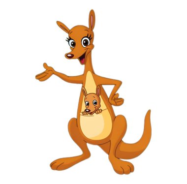 Bu Joey ile bir kangurunun çok güzel ve basit bir vektör tasarımı..