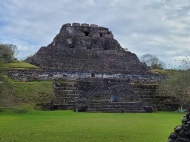The Castillo of Xunantunich Mayan Ruins in Belize,  the centerpiece landmark of the park from ground level view!