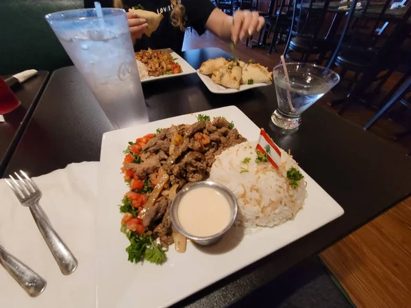 Delicious Lamb Shawarma Meal One Favorite Restaurants Roanoke Cedar Lebanese — 图库照片