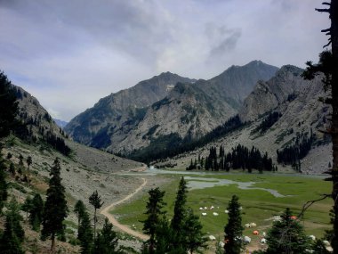 beautiful landscape of mountains in the valley