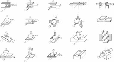 Types of kinematic degrees of freedom for mechanisms and manipulators clipart