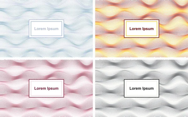 Soyut şablonların vektör kümesi, modaya uygun doğrusal biçim. Soyut gradyanlar, geometrik koleksiyon. Etiket, kartpostal, bayram dekorasyonu için desen tasarımı.