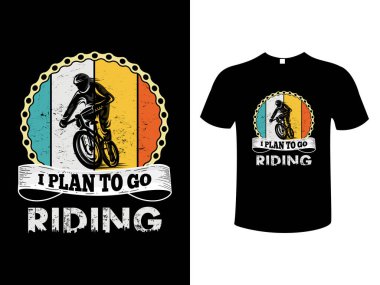 Mountain Bicycle Colorful Typography Vintage cyclist Illustration Vector T-Shirt Design Template
