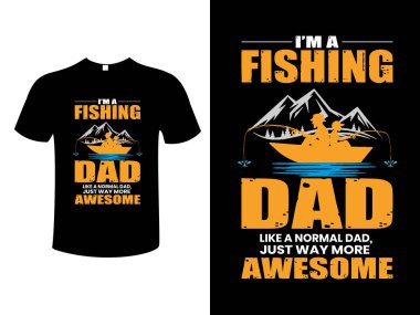 Fishing Colorful Typography Vintage Illustration Vector T-Shirt Design Template