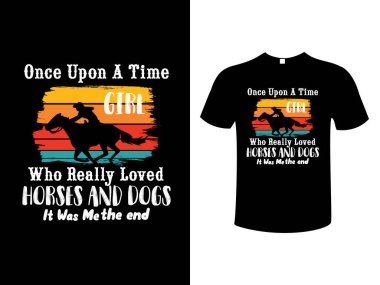 Horse Riding Colorful Typography Vintage Illustration Vector T-Shirt Design Template