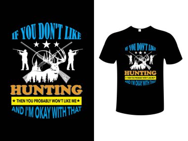 Hunting Deer And Duck Colorful Typography Vintage Illustration Vector T-Shirt Design Template