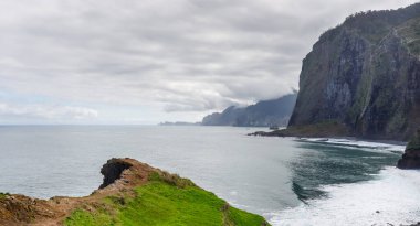 view from the crane viewpoint on the Guindaste mirador on the island of Madeira on a winter day