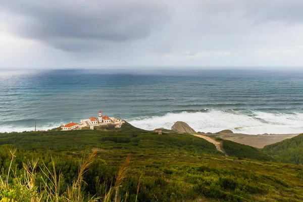 Uitzicht Zee Een Slechte Weerdag Hoogten Van Figueira Foz Coimbra Stockafbeelding