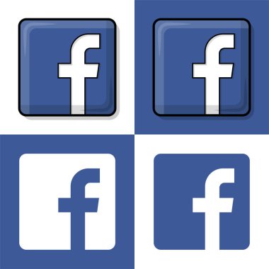 Facebook logo vector with 4 options