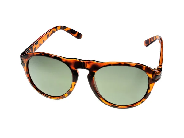 Sunglasses Front View Vintage Leopard Skin Isolated White Background — ストック写真