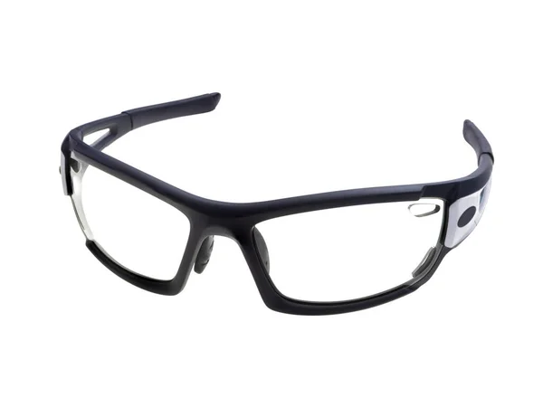 Sunglasses Sport Black Matte Color Clear Lens Isolated White Background — ストック写真