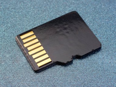 Memory card on a beautiful blue background.