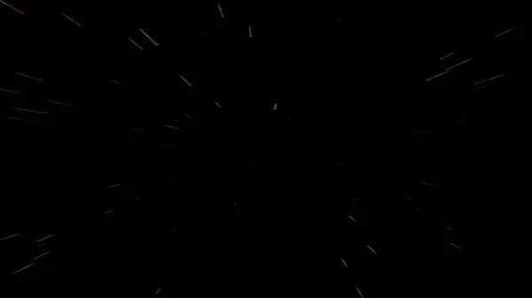 Flotta Navi Spaziali Colorate Velocità Luce Con Campo Stellare Sullo — Foto Stock
