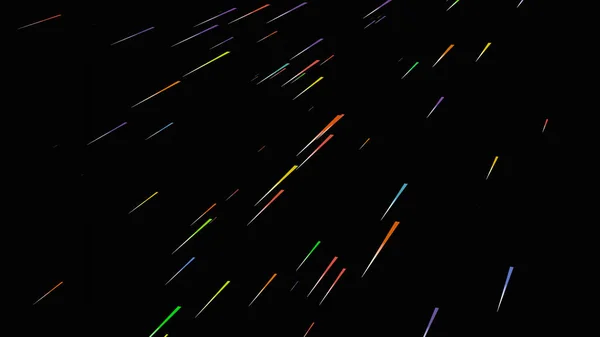 Arkaplanda Yıldız Alanı Olan Işık Hızında Renkli Uzay Gemisi Filosu — Stok fotoğraf