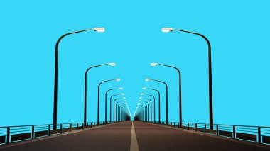 Mavi ekranlı gece yolu izole edilmiş (3D görüntüleme)