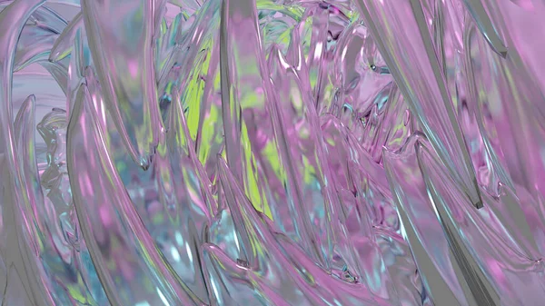 Bunt Verzerrter Glaskristall Rendering — Stockfoto