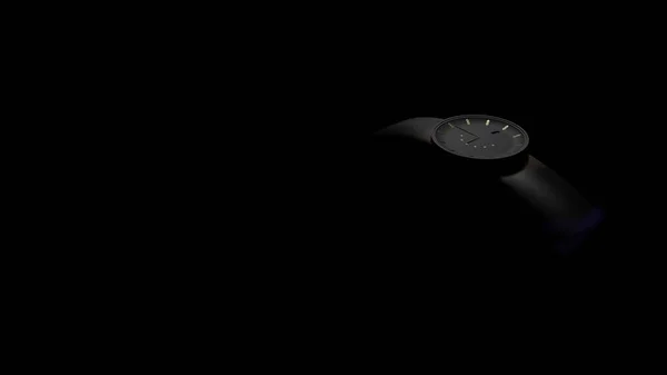 黒を基調としたタイスタイルの時計の棒でスポットライト 3Dレンダリング — ストック写真