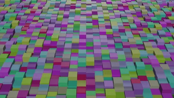 Случайная Высота Цветного Столбца Сетке Рендеринг — стоковое фото