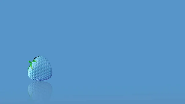 Голубая Клубника Цвет Стеклянном Столе Рендеринг — стоковое фото