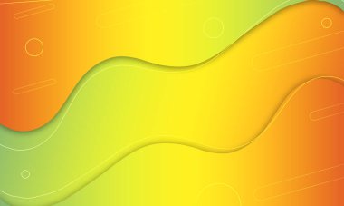 Abstract gradient fluid wave background with geometric shape
