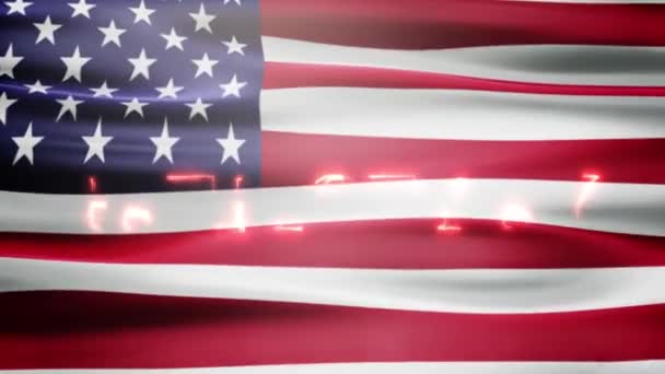 Patriot Day September11 Attack Memorial American Waving Flag — Stok video