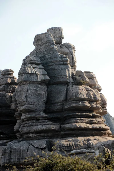 Rock Formation Resembling Two Lovers Torcal Antequera — ストック写真